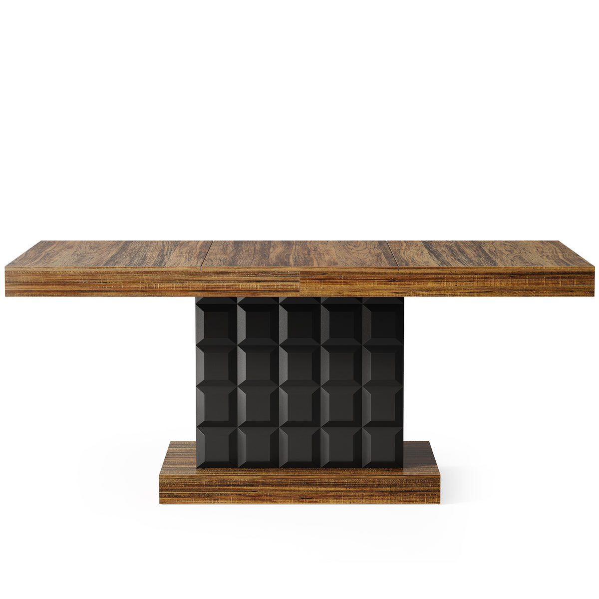 Tribesigns 63 Inch Rectangular Dining Table for 4-6, Modern Farmhouse Kitchen Table with Geometric Pedestal Base