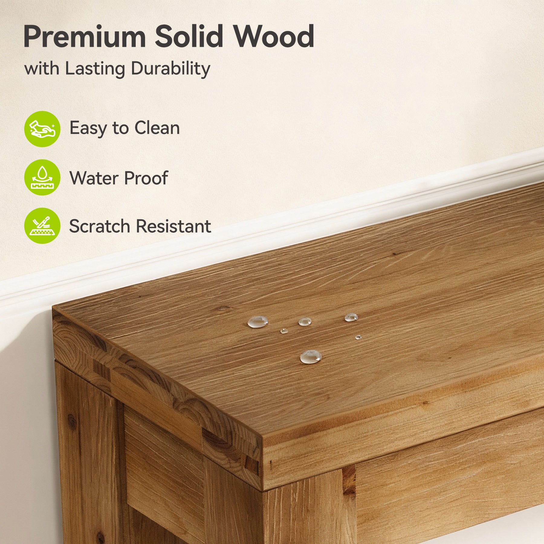 43.3-Inch Solid Wood Console Table, Narrow Farmhouse Sofa Table for Entryway Living Room