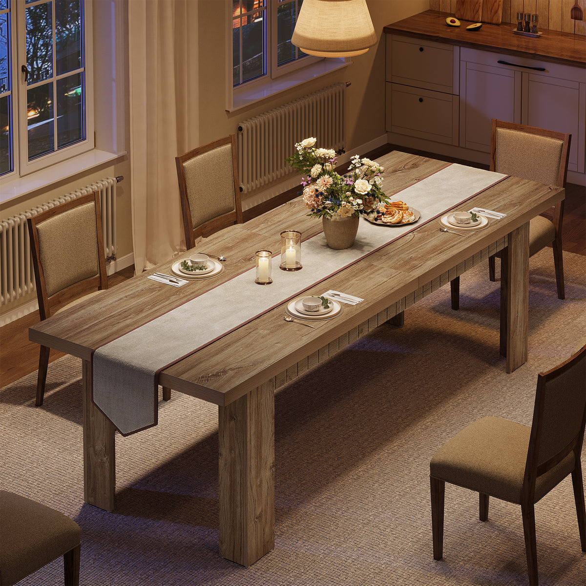 Tribesigns 79-Inch Farmhouse Dining Table for 6-8, Extra Long Rectangular Table for Dining Room