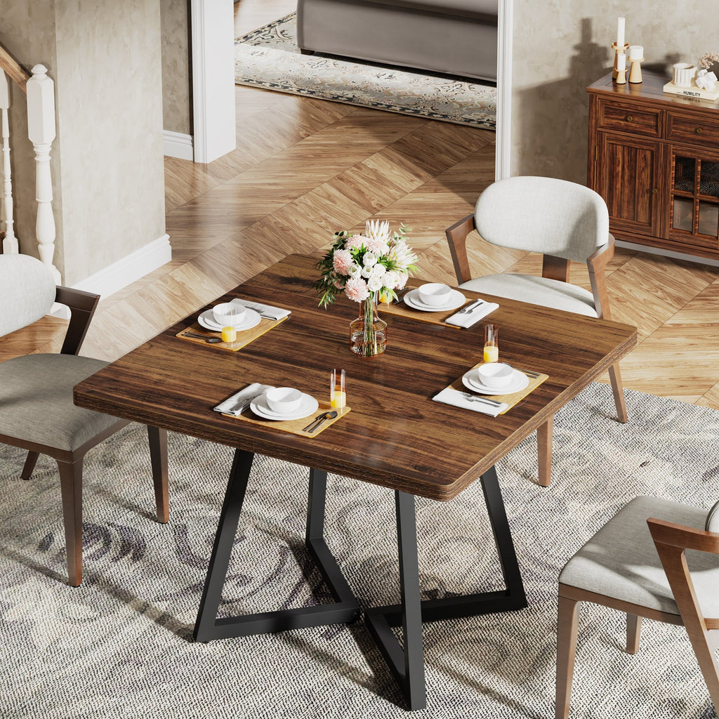 31.5" Square Dining Table Wood Kitchen Table 4