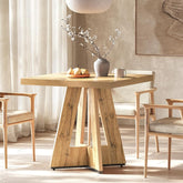 31.5" Square Farmhouse Table - 4-Person Dining Table w/Pedestal Base 3