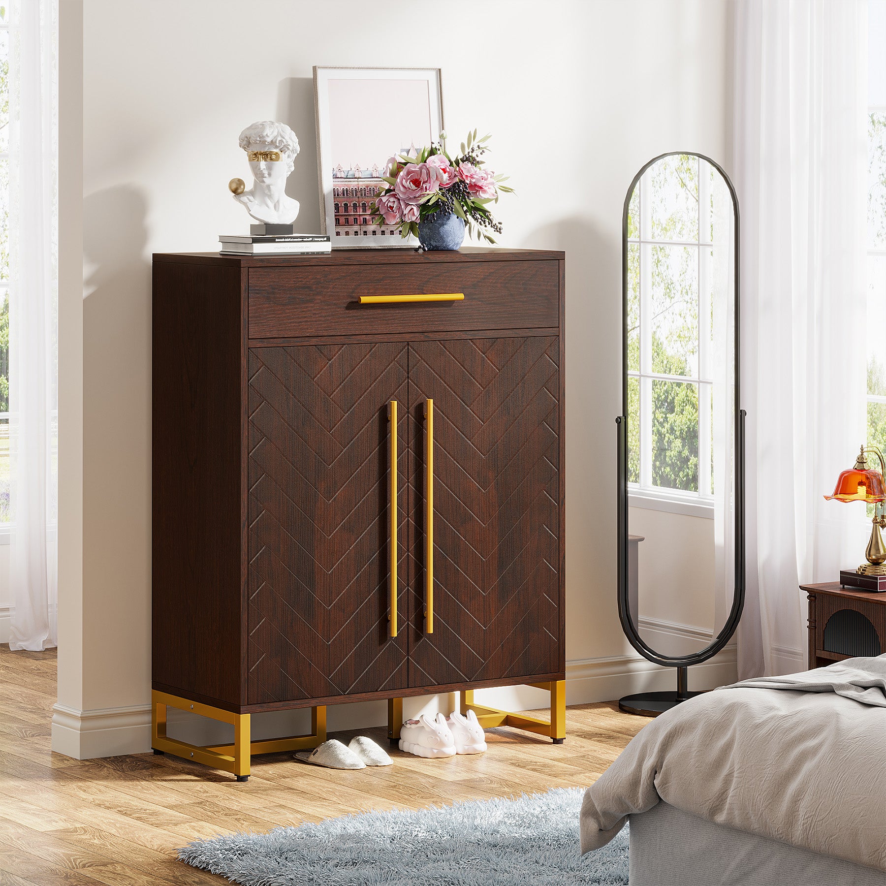 Tribesigns Shoe Cabinet with Doors, 20 Pair Storage Organizer for Entryway