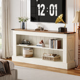 Tribesigns 63-Inch Modern Farmhouse TV Stand with Storage, White Media Console for Living Room 3