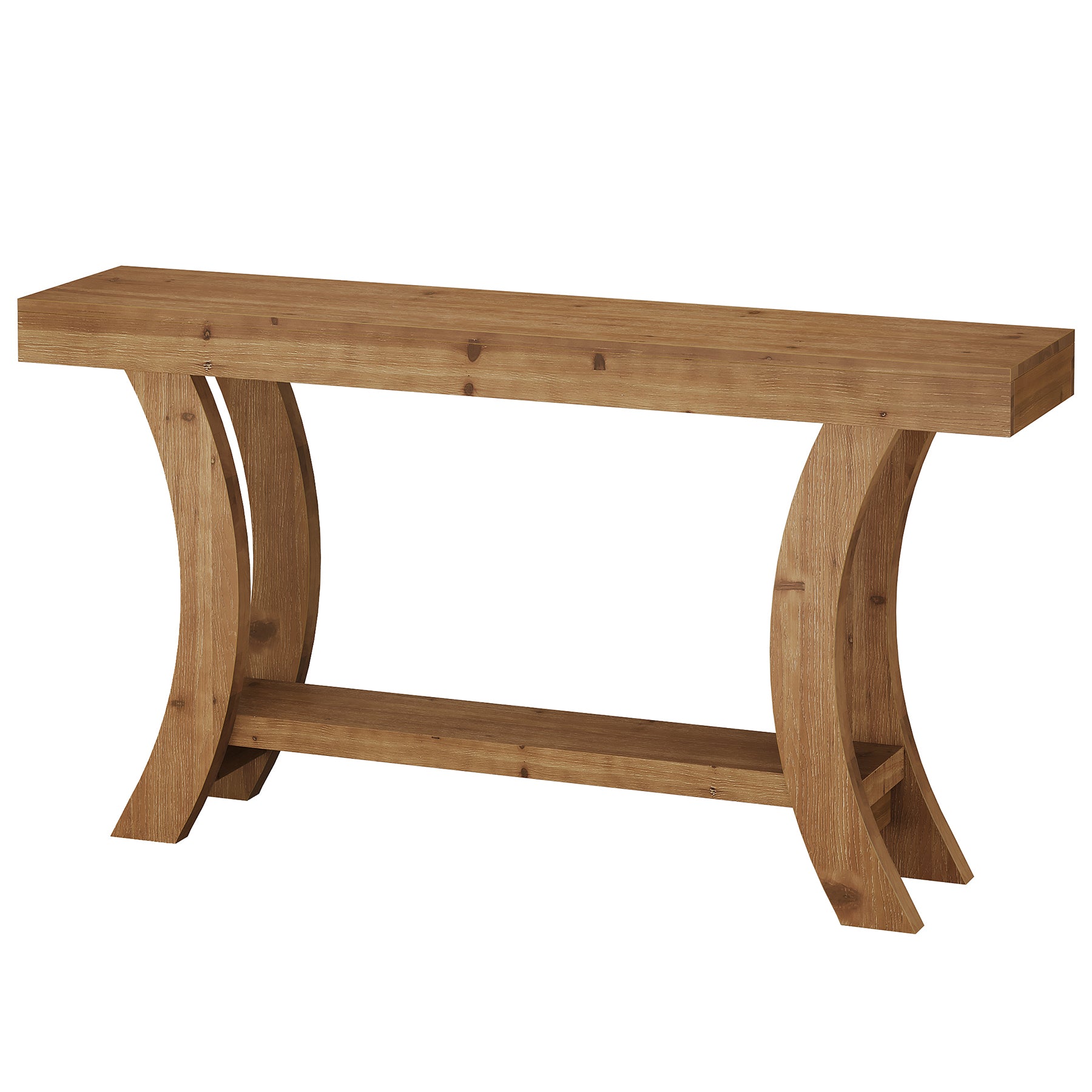 Tribesigns 63 Inch Solid Wood Console Table with Shelf, Arched Farmhouse Entryway and Sofa Table
