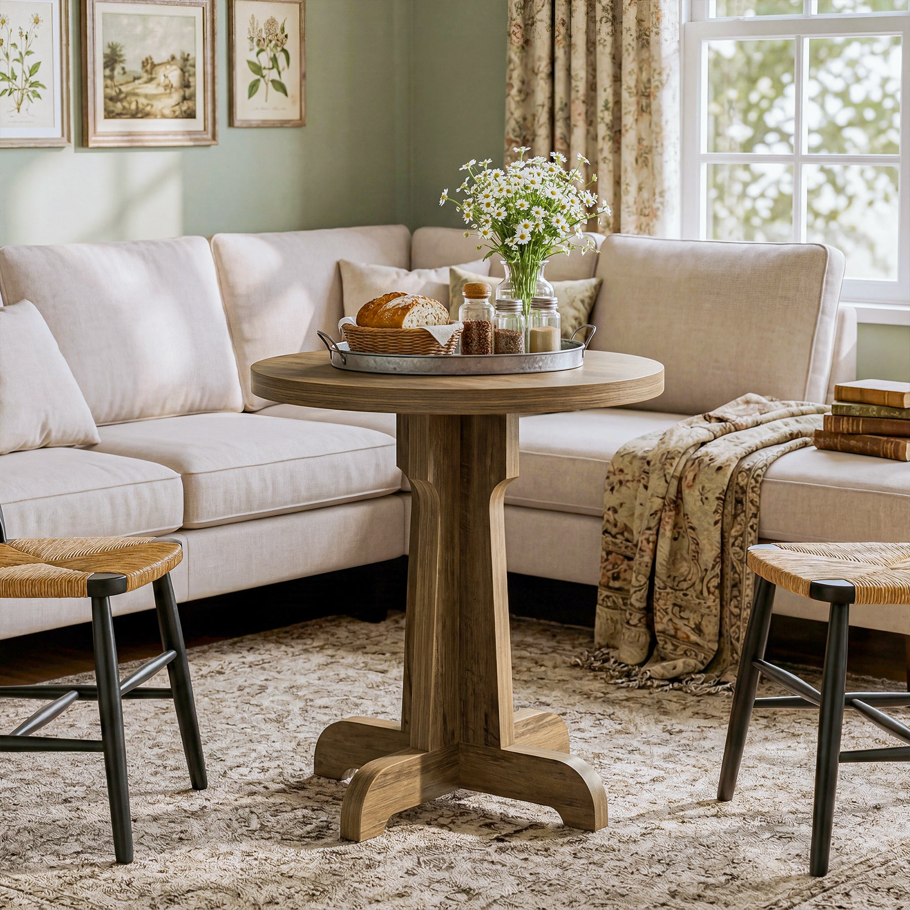 Tribesigns Small Round Dining Table, 2-Person Cafe Table for Restaurant