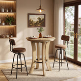 Tribesigns 39.4-Inch High Round Bar Table with Curved Legs and Metal Footrest, Modern Pub Table for Kitchen and Coffee Bar 3