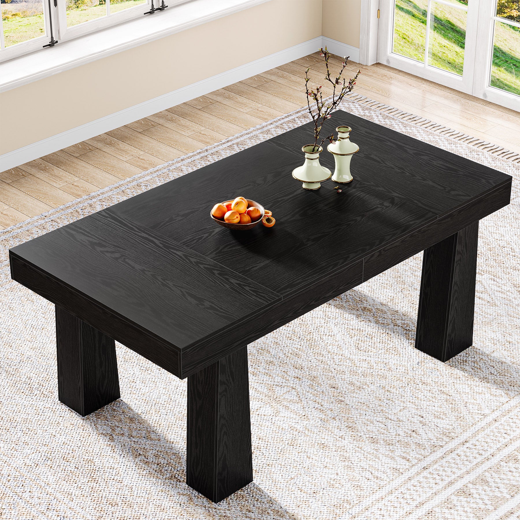 Tribesigns 63" Dining Table, Rectangular Kitchen Table for Dining Room