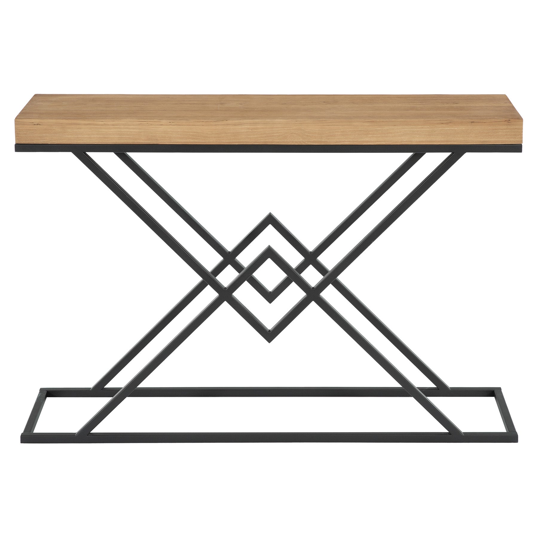 Tribesigns 47.2-Inch Industrial Console Table, Entryway Hallway Table with Geometric Metal Frame for Living Room and Entrance