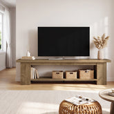 Tribesigns 86.6" Extra Long TV Stand with 2-Tier Storage, Media Console for 65-90" TVs 3