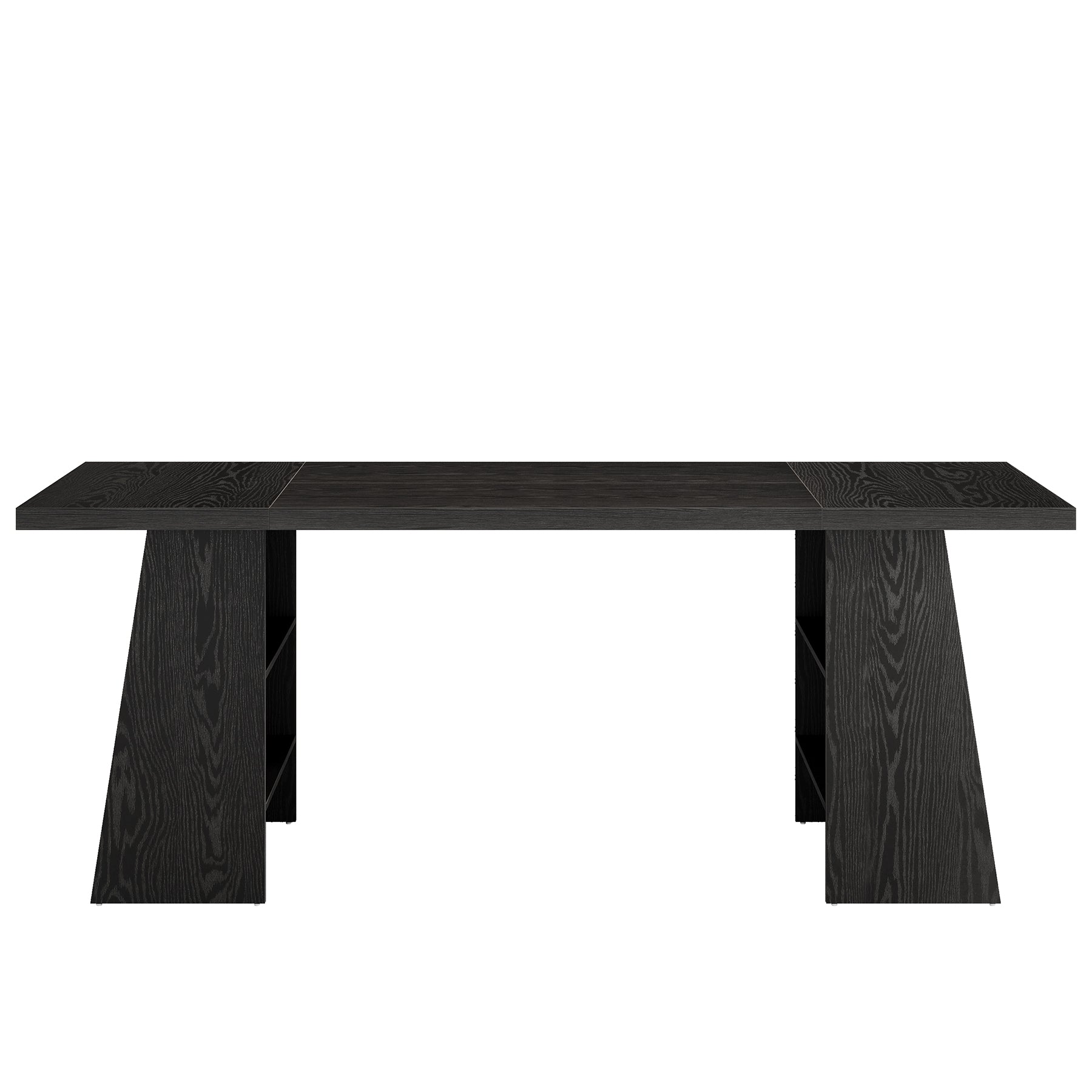 Tribesigns 63-Inch Modern Executive Desk with Storage Shelves, Black Office Desk for Home Office and Business Workstation