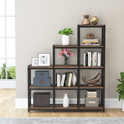 Ladder Bookshelf, 12 Shelves Industrial Etagere Bookcase