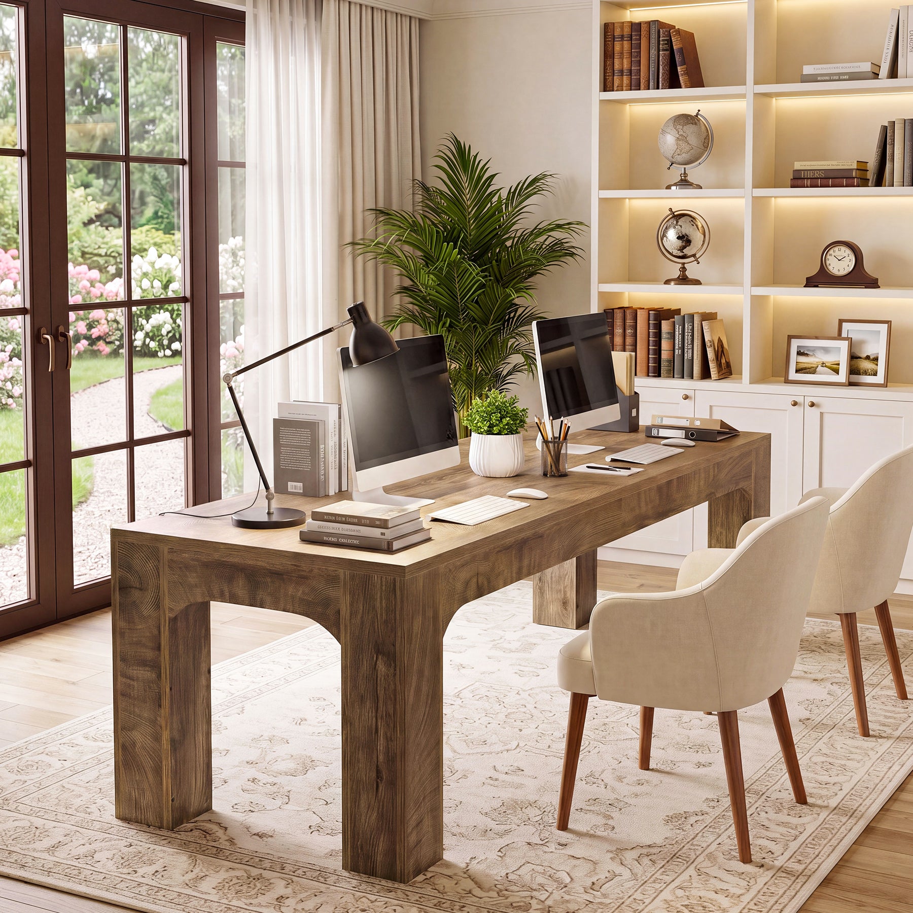 Tribesigns 70.9-Inch Two Person Desk with Thick Top, Extra Long Computer Desk for Home Office