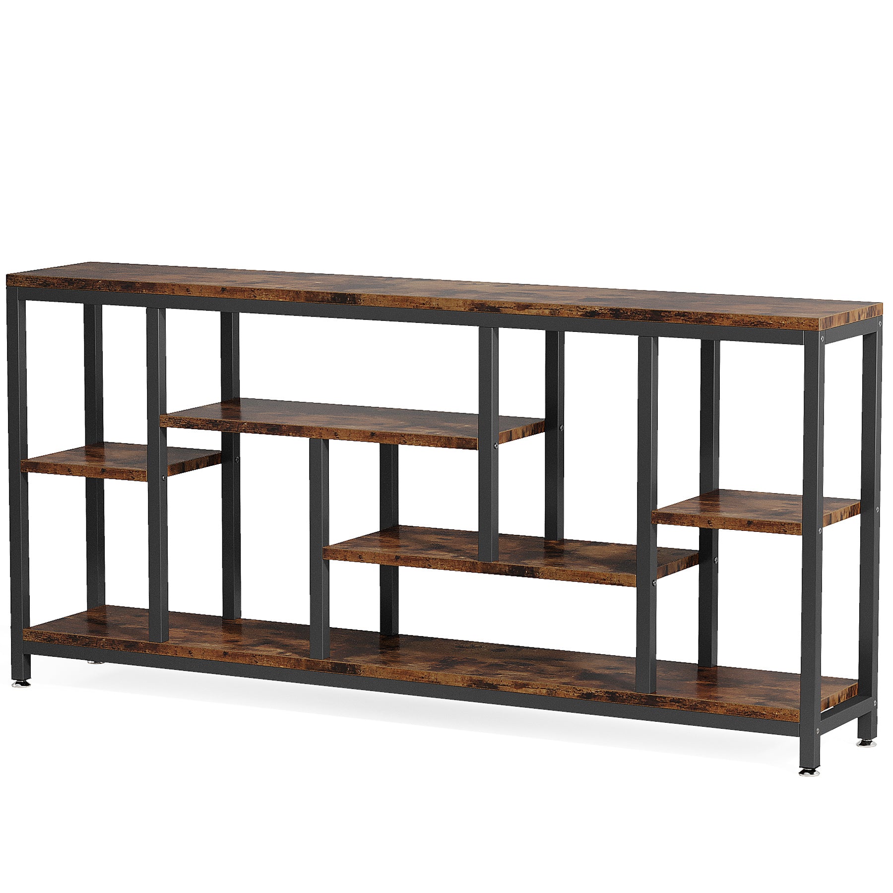 Tribesigns 70.9-Inch Extra Long Console Table with 3-Tier Storage Shelves, Industrial Narrow Sofa Table for Entryway