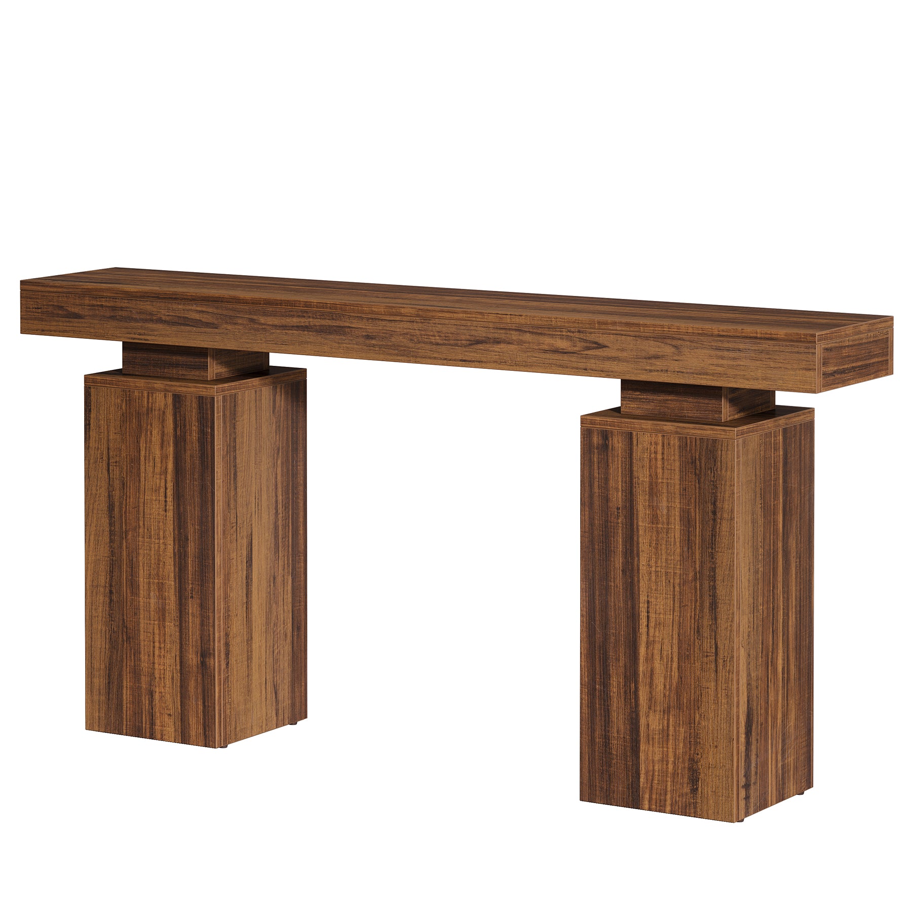 63 Inch Long Console Table for Entryway, Farmhouse Wooden Sofa Table for Living Room and Hallway