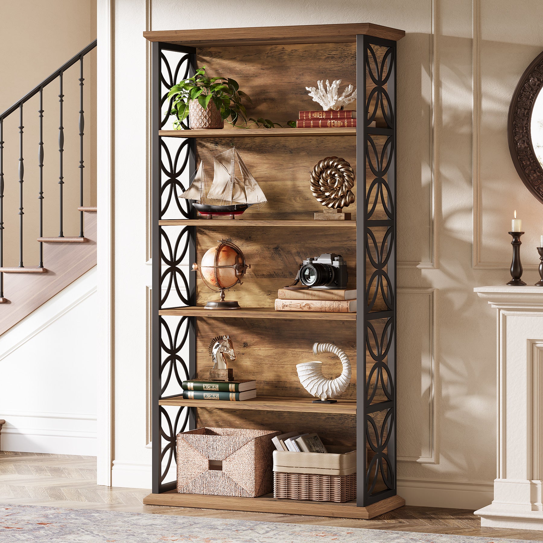 Tribesigns 71-Inch Tall Bookshelf, Open Storage Bookcase for Office