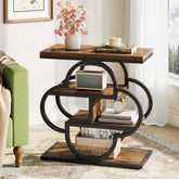 23.62 Inch Narrow Side Table with Storage, 4 Tier Wooden End Table with Metal Frame 3