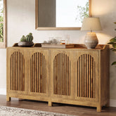 57-Inch Buffet Cabinet with Adjustable Shelves and Grille Doors, Long Sideboard Cabinet for Dining Room 3