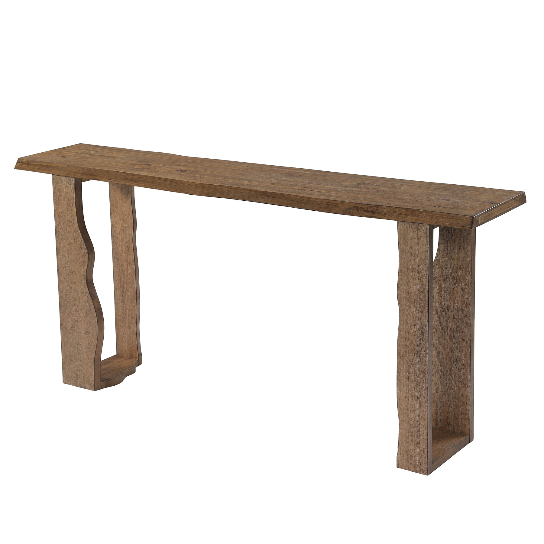 Tribesigns 70.9-Inch Solid Wood Bar Table, Extra Long Counter Height Pub Table with Wave Legs