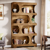 Tribesigns 71-Inch Tall S-Shaped Bookshelf, 4-Tier Wood Display Shelf for Living Room Office 3