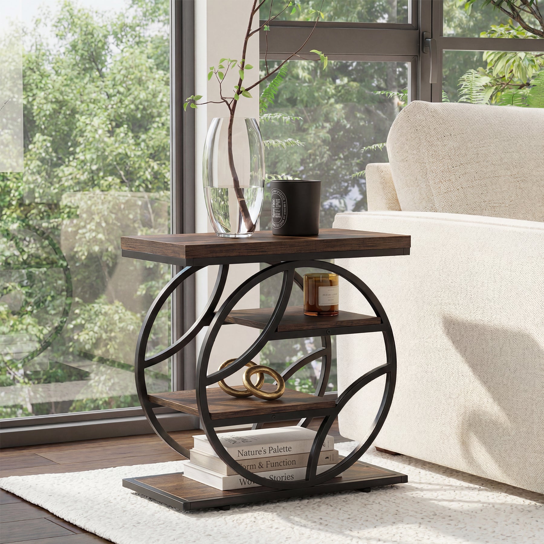 Tribesigns 25.59" Side Table, 4-Tier Narrow End Table for Living Room Bedroom