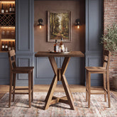 Tribesigns 31.5-Inch Solid Wood Bar Table with X-Frame, Counter Height Pub Table for Kitchen 3