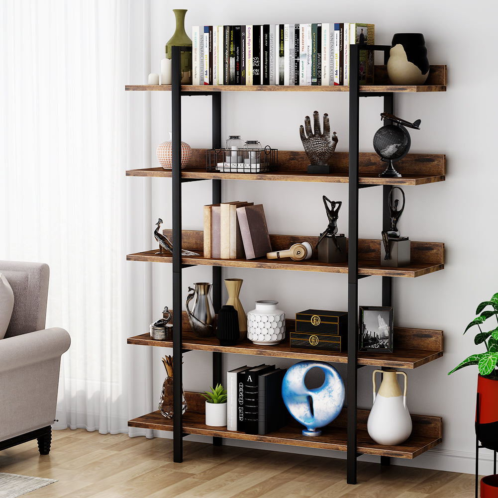 Tribesigns 5-Tier Industrial Bookshelf and Display Rack