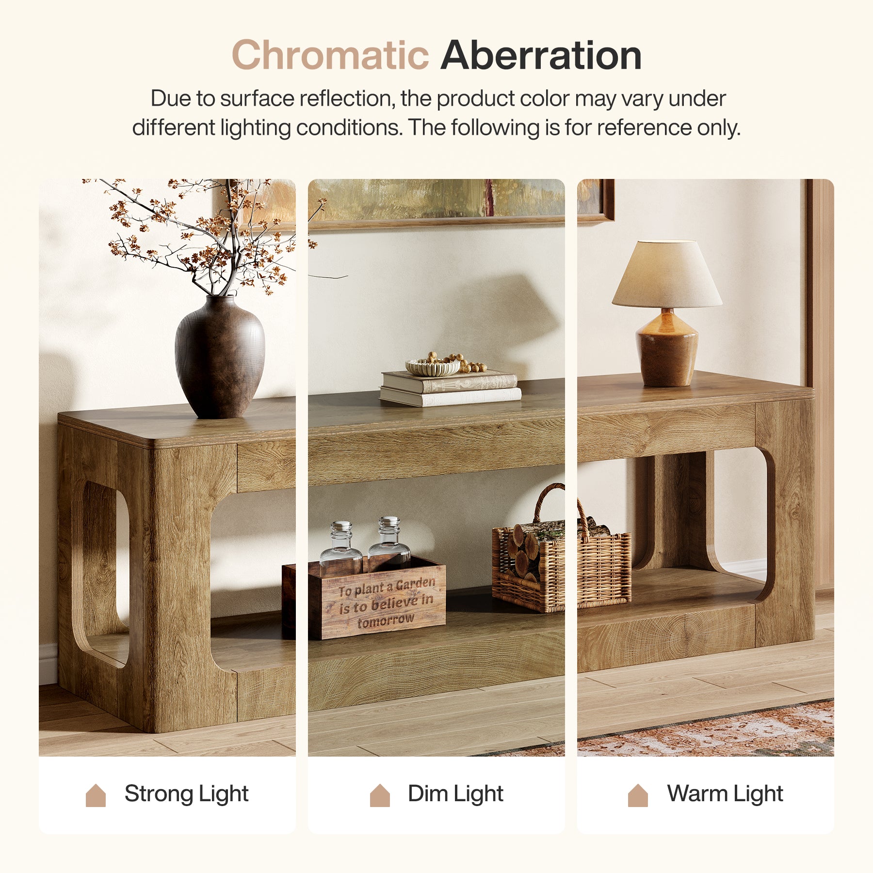 Tribesigns 63-Inch Farmhouse Console Table with Circle Design, 2-Tier Entryway Table for Hallway