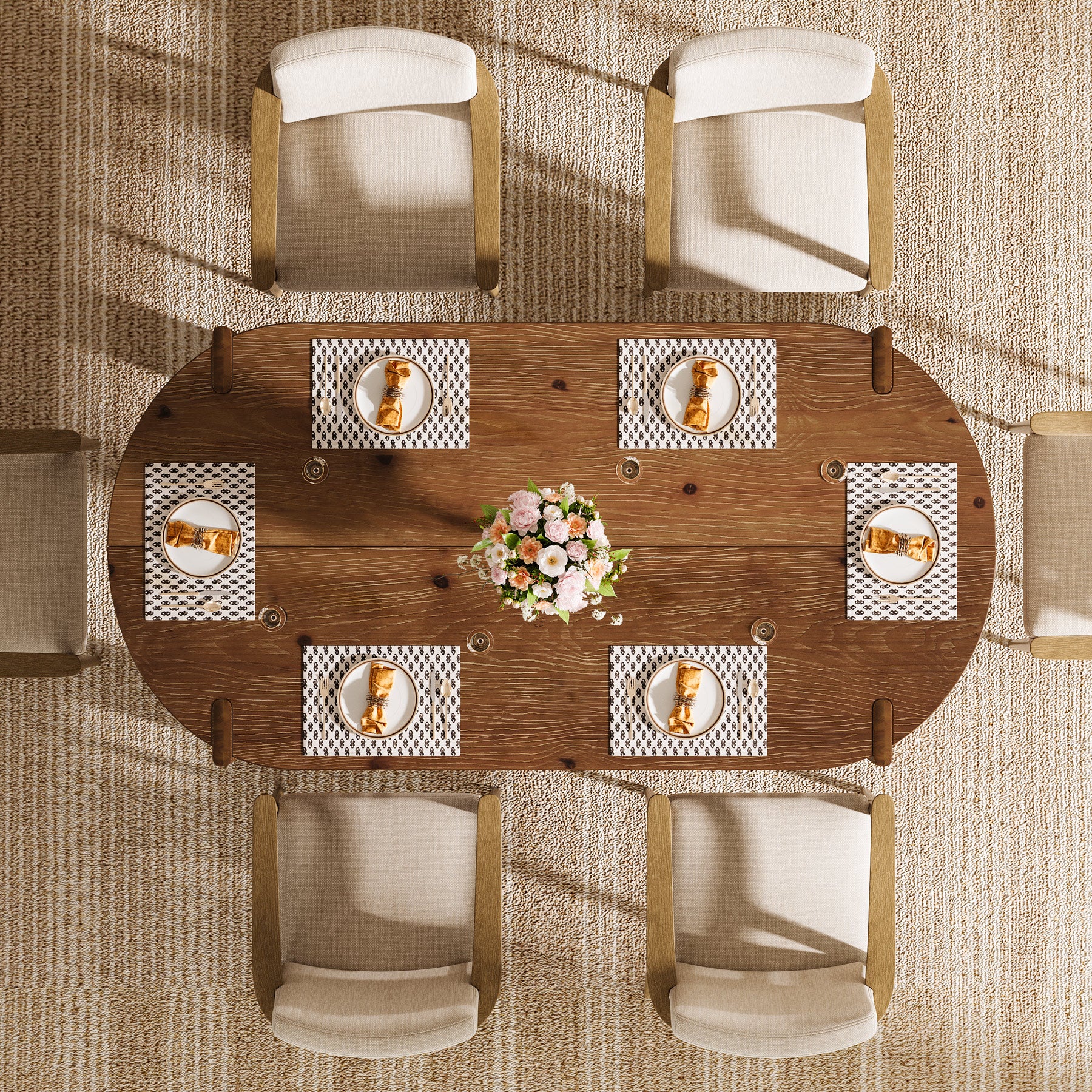 Tribesigns 63-Inch Solid Wood Oval Dining Table, Farmhouse Dinner Table with Sturdy Base for 4-6