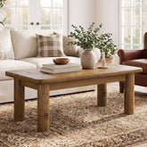 Tribesigns 47.2-Inch Solid Wood Coffee Table with Rectangular Tabletop 3