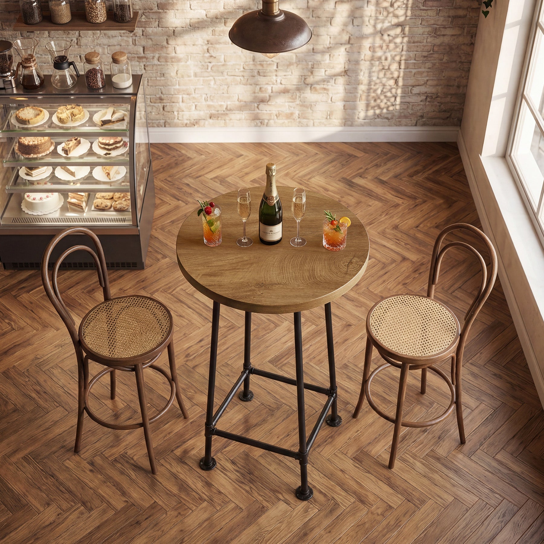 Tribesigns 37.4-Inch Round Bar Table, High Top Pub Table for Small Spaces