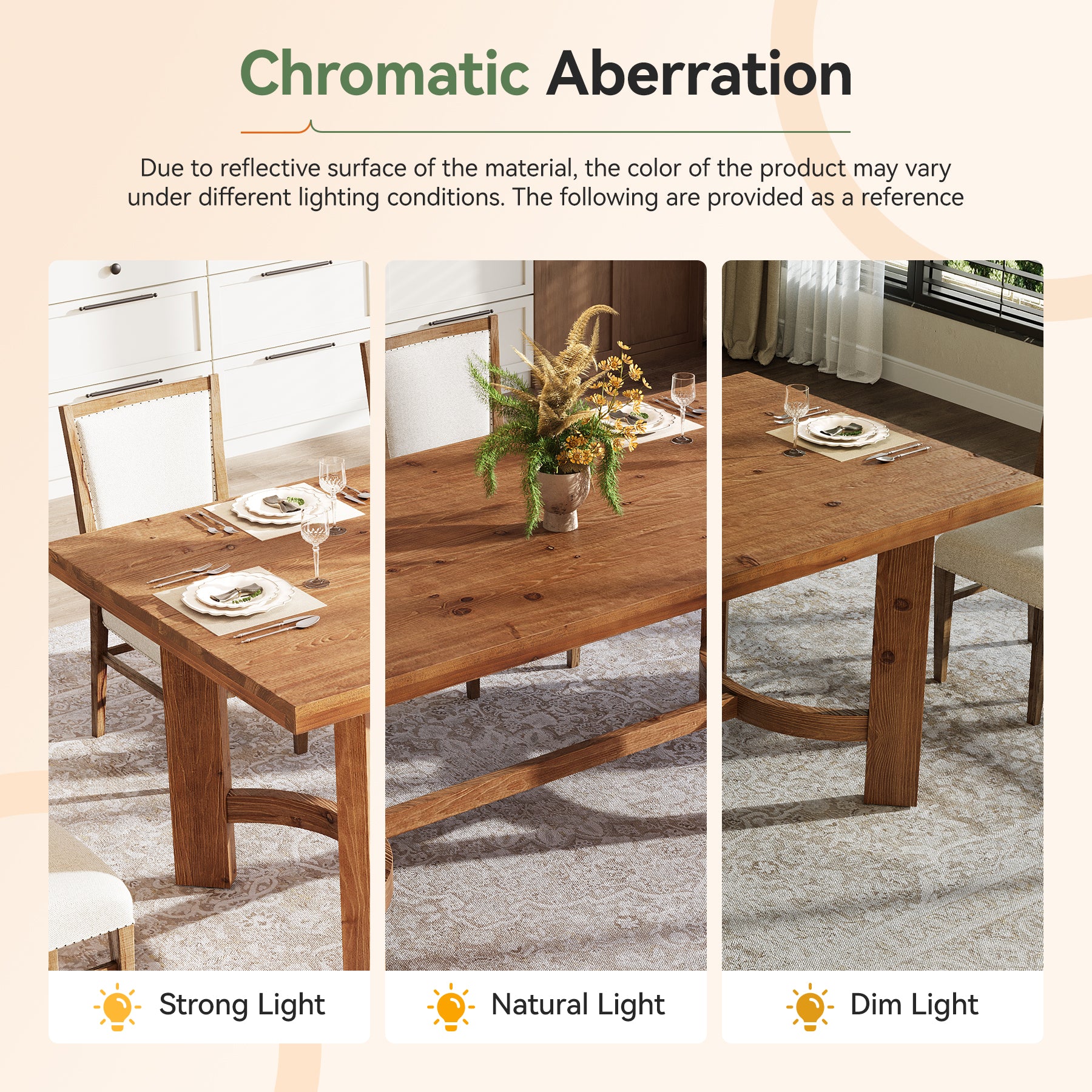 Tribesigns 63-Inch Solid Wood Executive Desk, Farmhouse Work Table for Home Office and Meetings