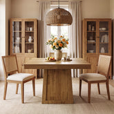 Tribesigns 31.5 Inch Square Dining Table for 2-4, Walnut Kitchen Table with Trapezoid Base for Small Spaces 3
