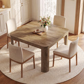 47.2 Inch Square Dining Table for 4, Modern Kitchen Table with Rounded Corners for Small Spaces 3