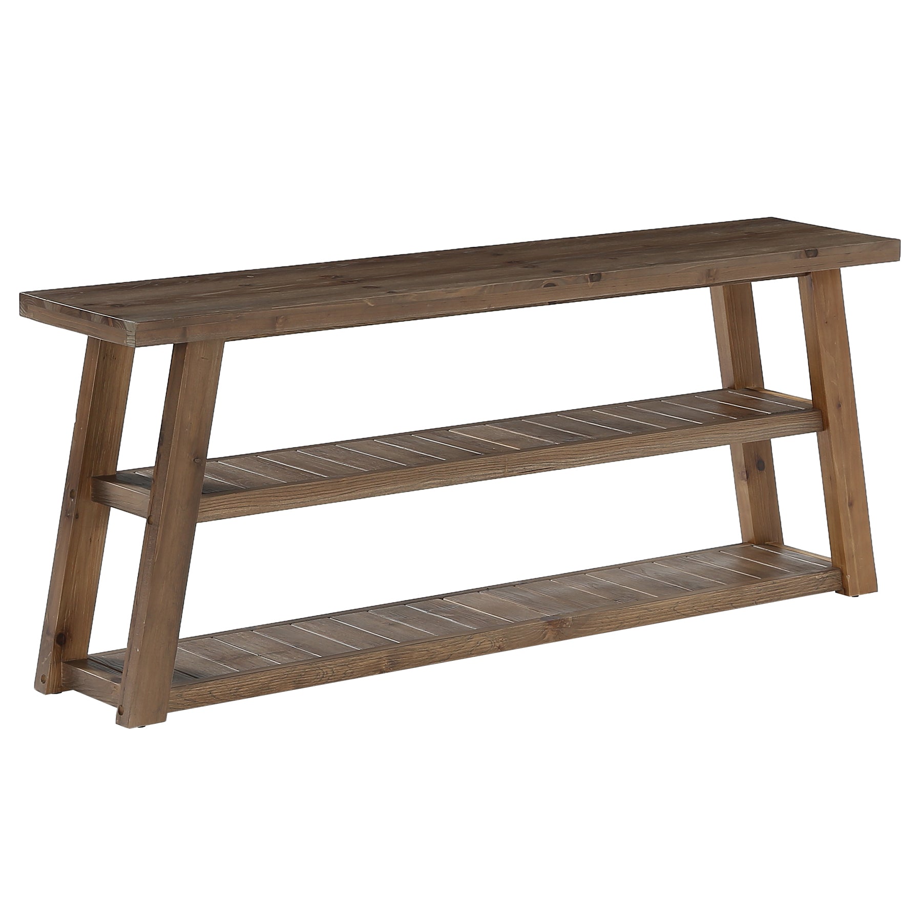 Tribesigns 62.99 Inch Solid Wood Console Table with 3-Tier Shelves, Farmhouse Hallway Table