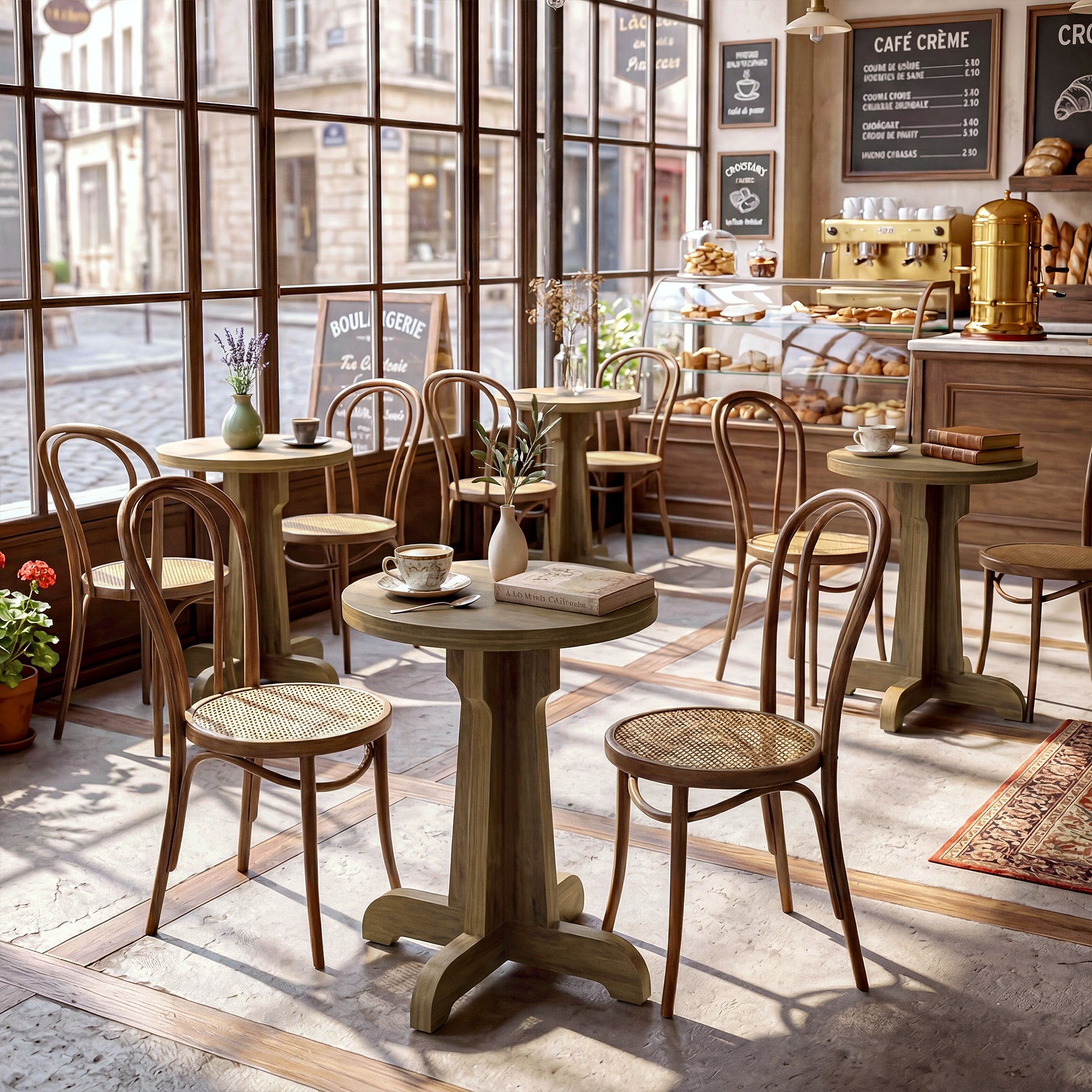 Tribesigns Small Round Dining Table, 2-Person Cafe Table for Restaurant