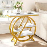 4-Tier End Table, Small Side Table Snack Table with Storage Shelves 3