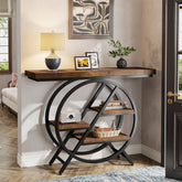 4-Tier Console Table, 39.4" Entryway Table with Geometric Metal Frame Tribesigns 3