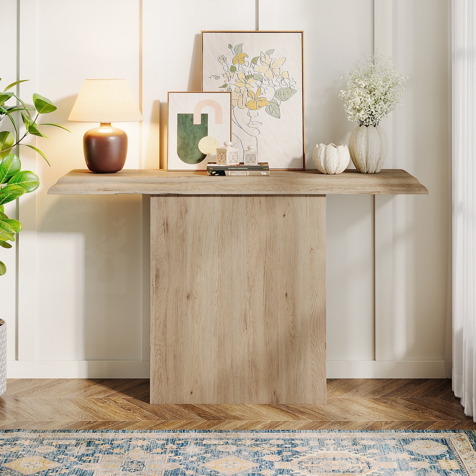 41" Console Table, Farmhouse Wood Entryway Table Sofa Table Tribesigns