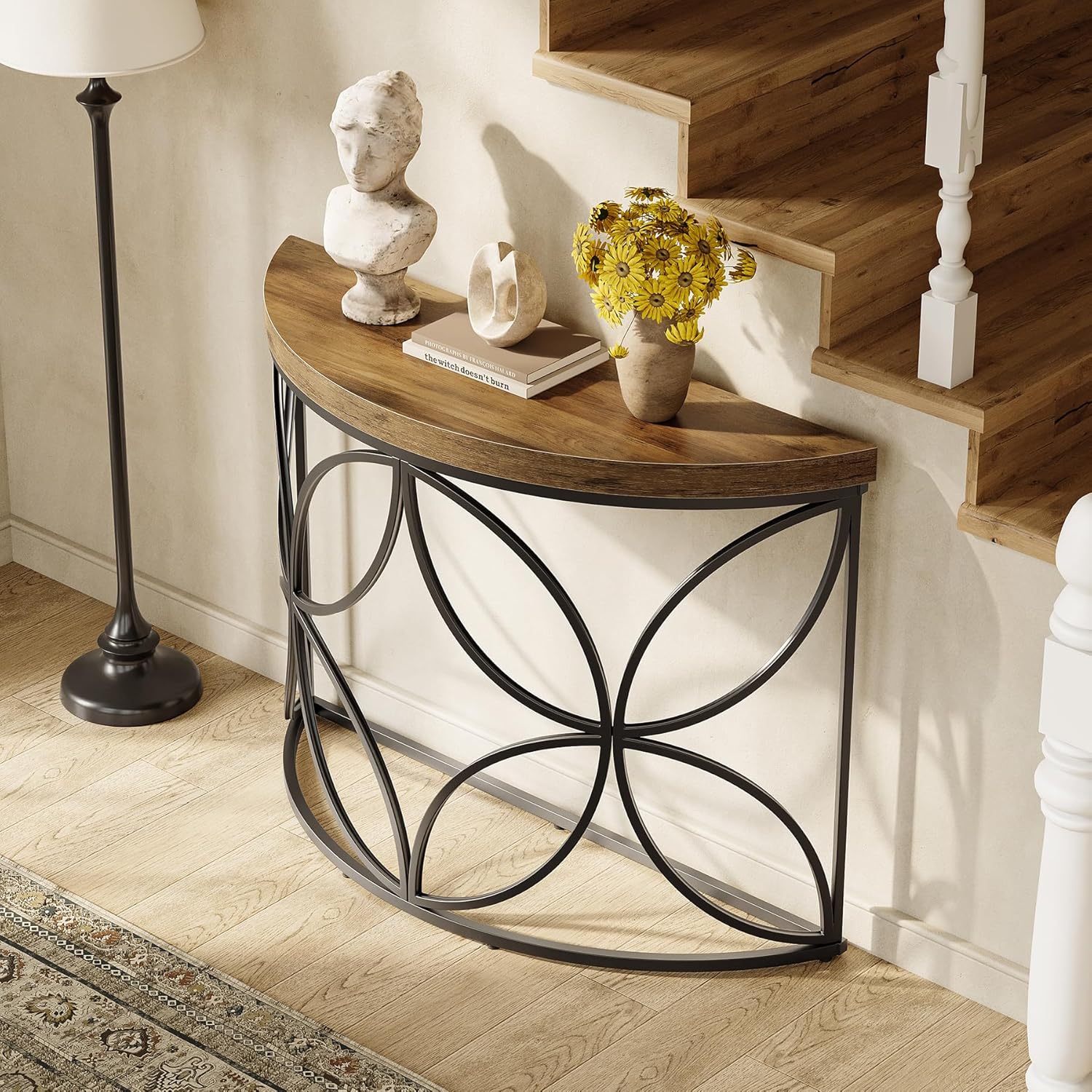 43.3_Industrial_Console_Table_-_Floral_Design_Narrow_Sofa_Table_for_Living_Room_Entryway