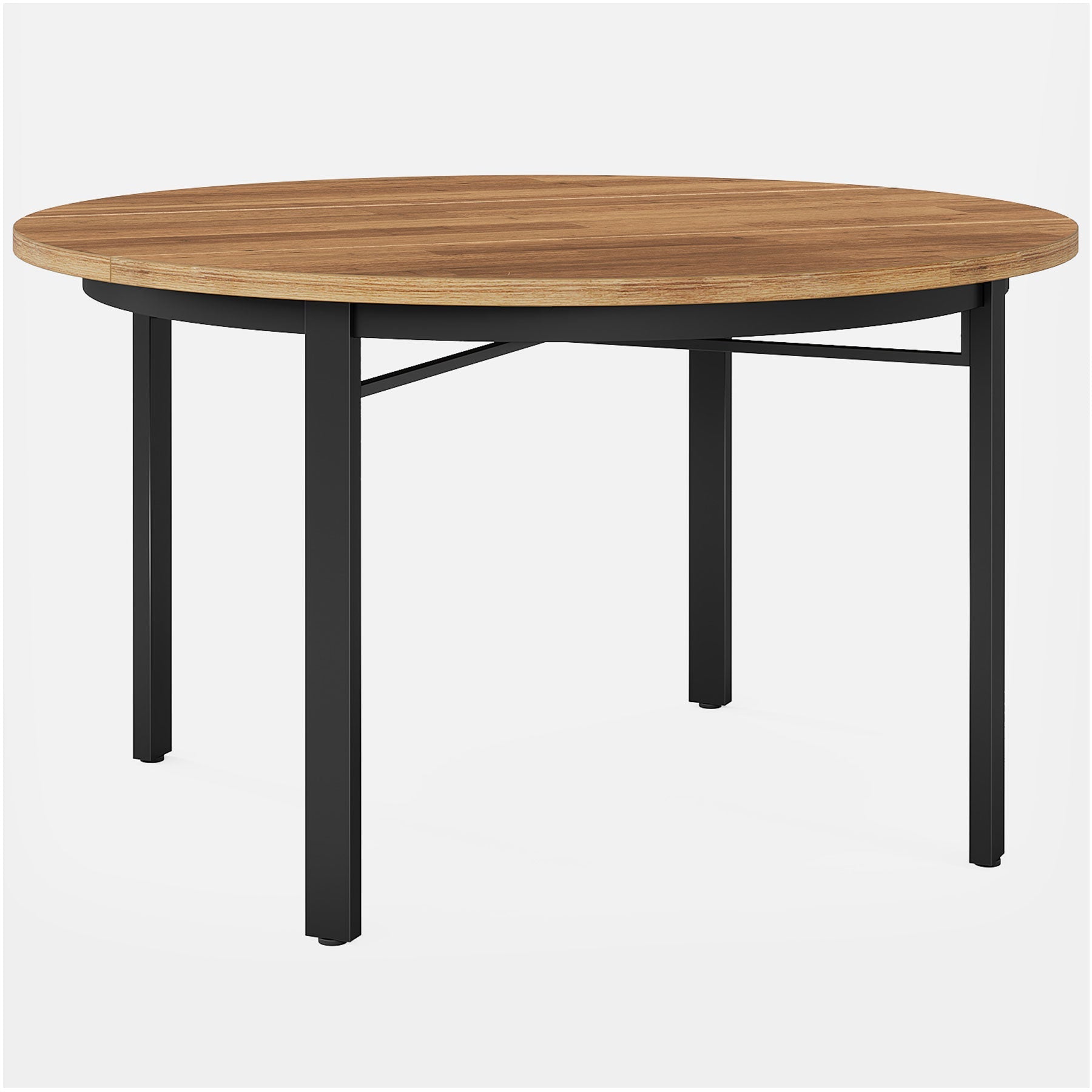 46" Round Dining Table, Farmhouse Kitchen Table Dinner Table for 4-6 People