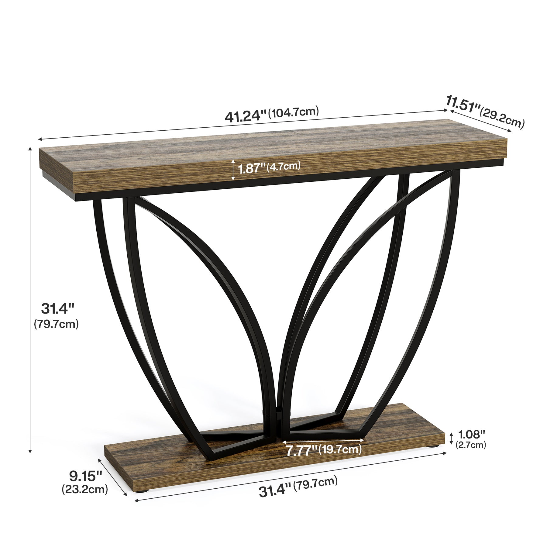Tribesigns 41.24"  Console Table, Industrial Sofa Table for Living Room and Entryway