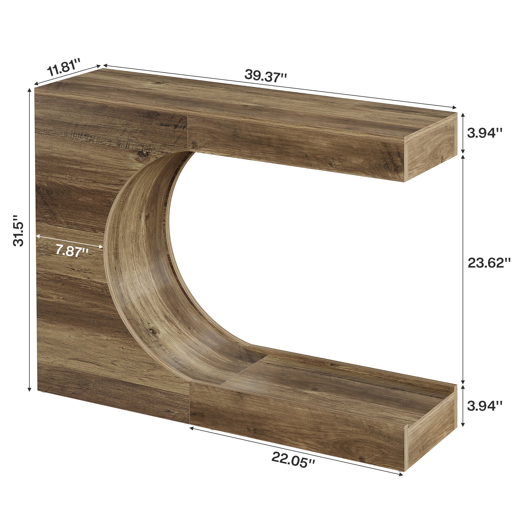 Tribesigns 40-Inch Farmhouse Console Table with C-Shaped Design, Small Entryway Table for Foyer and Living Room