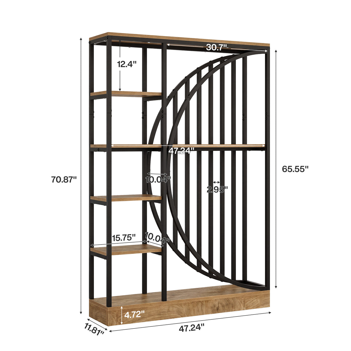 Tribesigns 70.9-Inch 5-Tier Bookshelf Room Divider, Reversible Display Shelf for Home Office