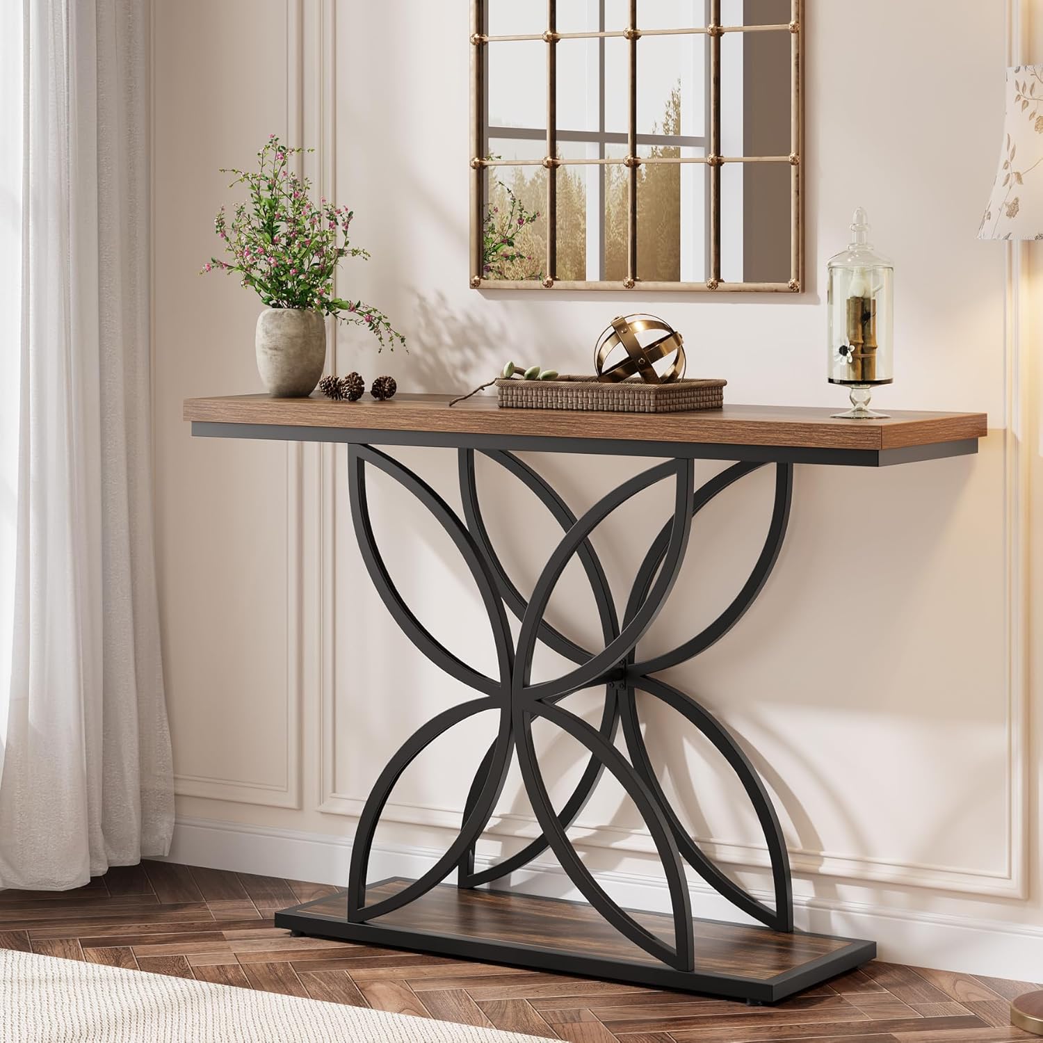 47" Industrial Console Table - Butterfly Base Entryway Table