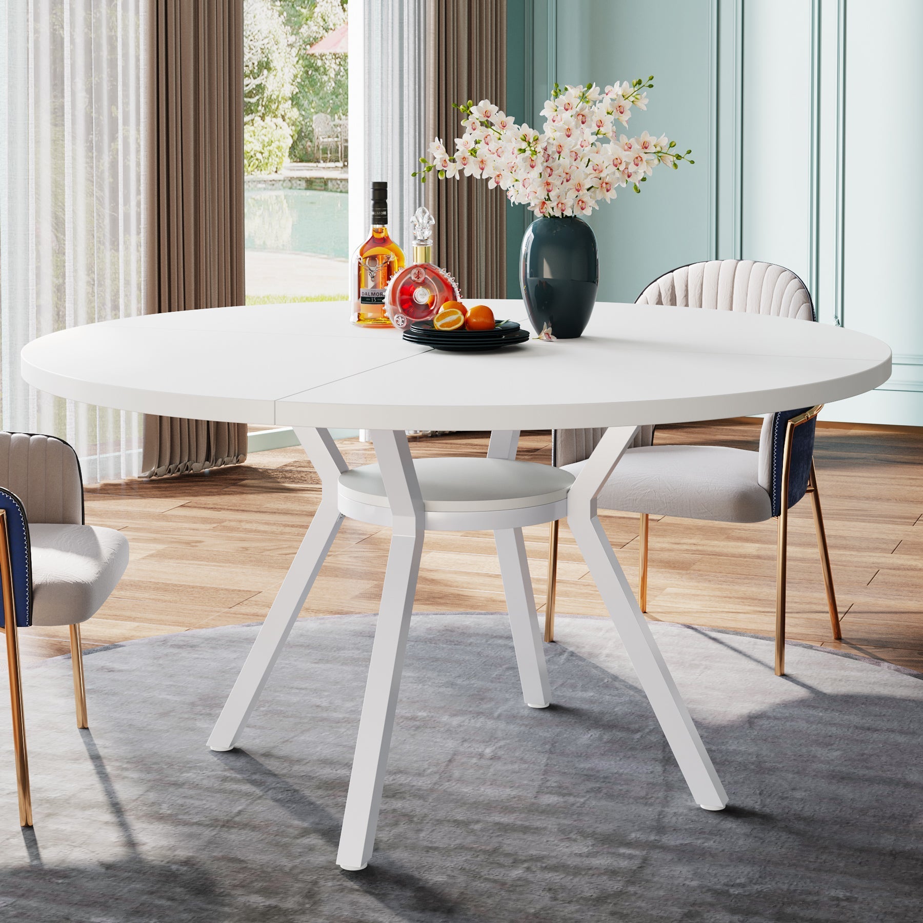 47 Dining Table Modern Round Kitchen Table for 4