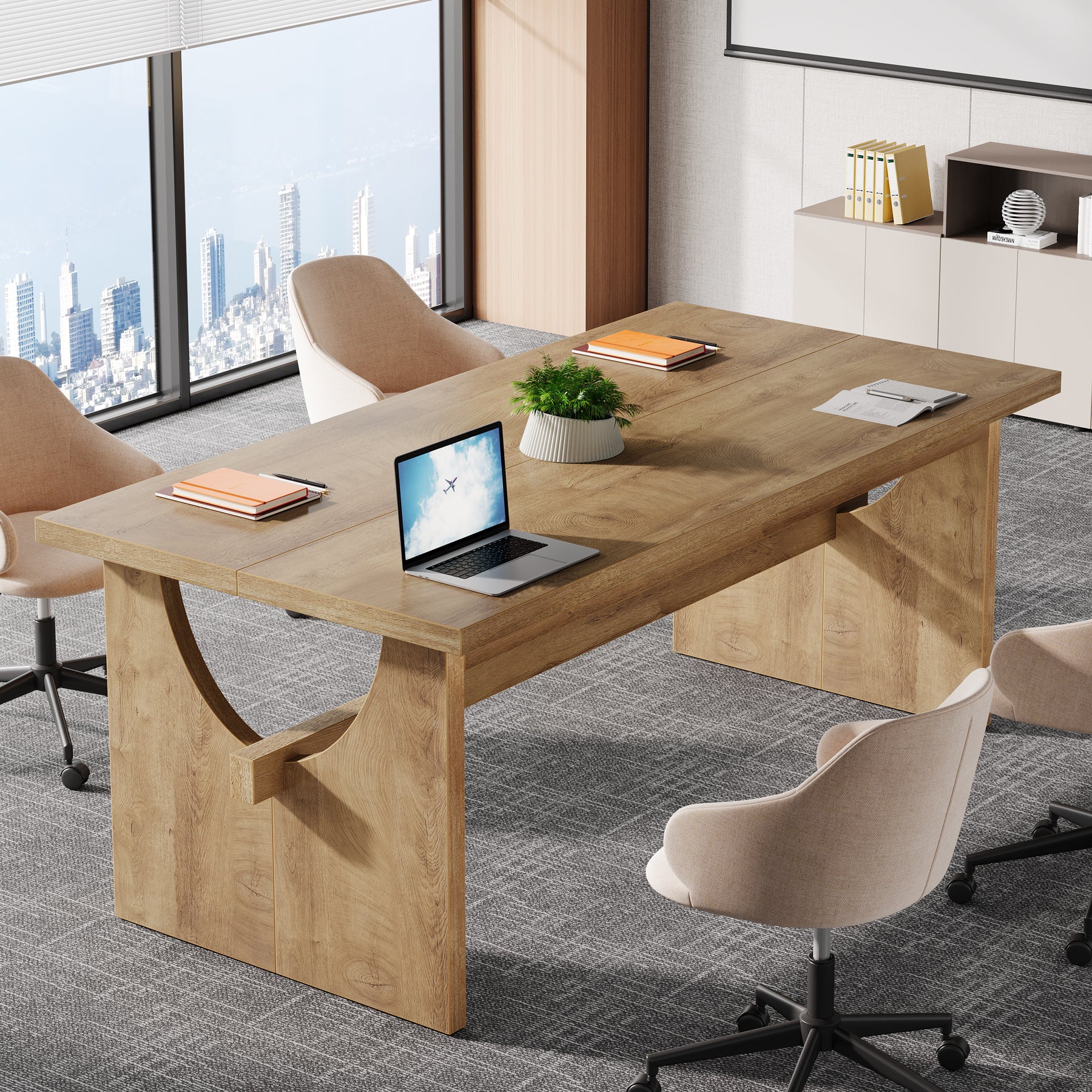 Tribesigns 63-Inch Farmhouse Executive Office Desk with Large Work Surface for Home Office and Workstation