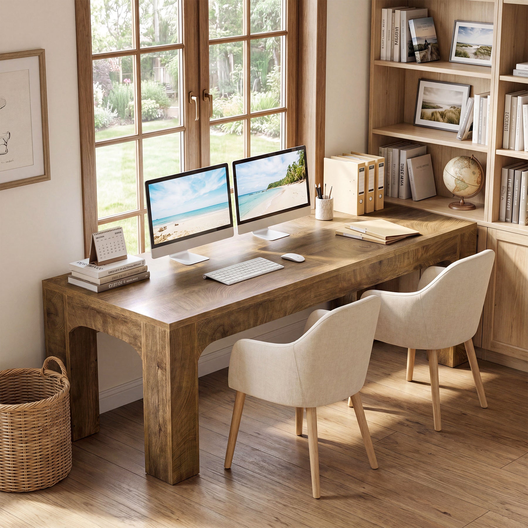 Tribesigns 70.9-Inch Two Person Desk with Thick Top, Extra Long Computer Desk for Home Office