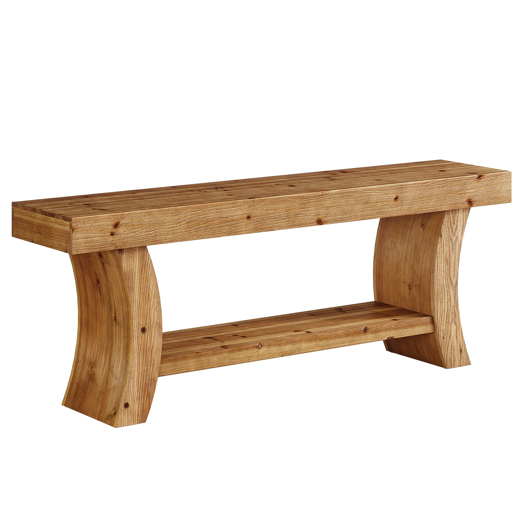 Tribesigns 63-Inch Solid Wood Console Table with Curved Legs and Storage Shelf, Farmhouse Sofa Table for Entryway Living Room and Behind Couch