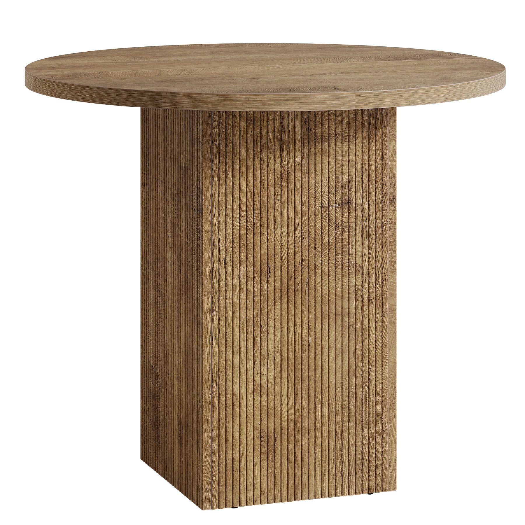 Tribesigns 31.5-Inch Round Conference Table with Fluted Pedestal Base, Small Office Meeting Table for Conference Room Study and Home Office