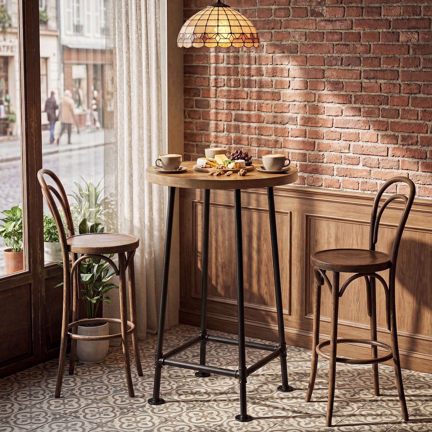 Tribesigns 37.4-Inch Round Bar Table, High Top Pub Table for Small Spaces